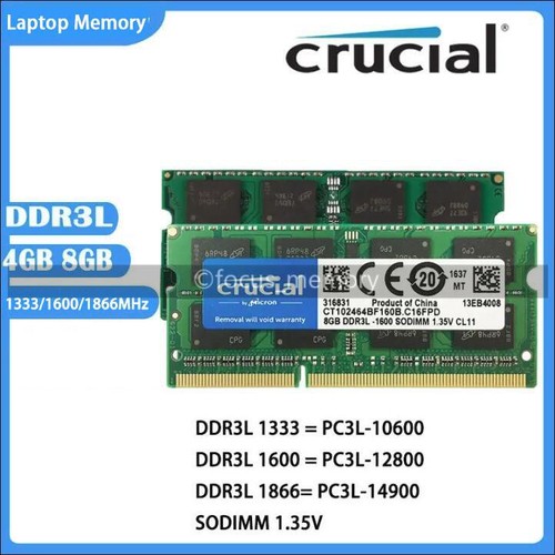 Crucial 4gb 8gb 16g ddr3l - crucial,