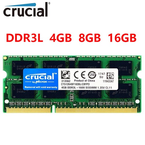 Crucial ddr3l 4gb 8gb - 4gb, 16gb